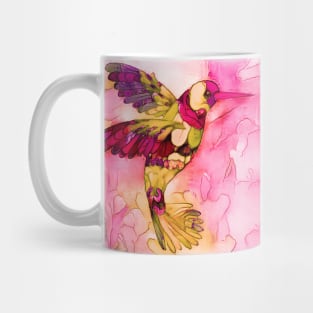 Pink Hummingbird Watercolour Mug